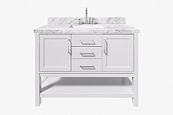 ARIEL R049SCWRVO BAYHILL 49 INCH RECTANGLE SINK VANITY WITH CARRARA WHITE MARBLE COUNTERTOP