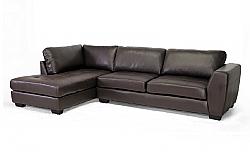 BAXTON STUDIO IDS023-LFC ORLAND 116 1/2 INCH LEATHER MODERN SECTIONAL SOFA SET WITH LEFT FACING CHAISE