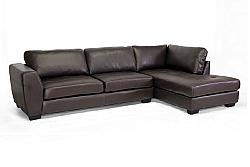 BAXTON STUDIO IDS023-RFC ORLAND 116 1/2 INCH LEATHER MODERN SECTIONAL SOFA SET WITH RIGHT FACING CHAISE
