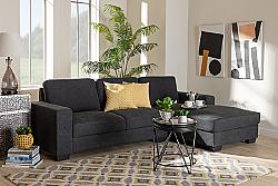 BAXTON STUDIO J099S-RFC NEVIN 102 INCH MODERN AND CONTEMPORARY FABRIC UPHOLSTERED SECTIONAL SOFA WITH RIGHT FACING CHAISE