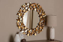 BAXTON STUDIO RXW-6159 SOLEIL 36 INCH MODERN AND CONTEMPORARY BUTTERFLY ACCENT WALL MIRROR - ANTIQUE GOLD