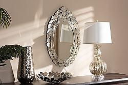 BAXTON STUDIO RXW-6162-1 LIVIA 20 INCH CLASSIC AND TRADITIONAL VENETIAN STYLE ACCENT WALL MIRROR - SILVER