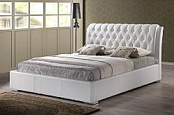 BAXTON STUDIO BBT6203-WHITE-BED-FULL BIANCA 61 1/8 INCH FULL SIZE MODERN BED WITH TUFTED HEADBOARD - WHITE