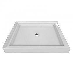 VALLEY ACRYLIC SBDT-4236 SIGNATURE 42 INCH X 36 INCH DOUBLE THRESHOLD ACRYLIC CENTER DRAIN SHOWER BASE