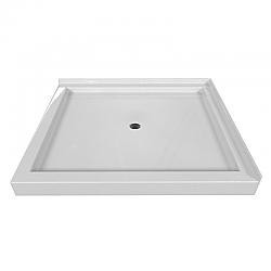 VALLEY ACRYLIC SBDT-4842 SIGNATURE 48 INCH X 42 INCH DOUBLE THRESHOLD ACRYLIC CENTER DRAIN SHOWER BASE