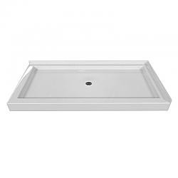 VALLEY ACRYLIC SBDT-6032 SIGNATURE 60 INCH X 32 INCH DOUBLE THRESHOLD ACRYLIC CENTER DRAIN SHOWER BASE