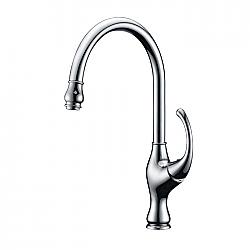 VALLEY ACRYLIC 081.572.100 ZARA AFFORDABLE LUXURY 15 7/8 INCH SINGLE HOLE DECK MOUNT ARCHED SPOUT KITCHEN FAUCET WITH LEVER HANDLE - CHROME