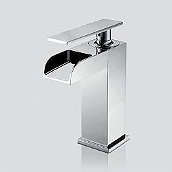 VALLEY ACRYLIC 222.211.100 AMORE 6 3/8 INCH SINGLE HOLE DECK MOUNT BATHROOM FAUCET WITH LEVER HANDLE - CHROME