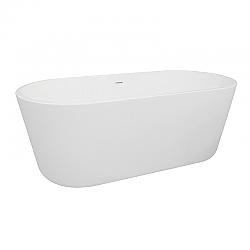 VALLEY ACRYLIC AVOS 62WHT AFFORDABLE LUXURY 62 1/4 INCH OVAL FREESTANDING ACRYLIC INSULATED BATHTUB - WHITE