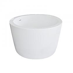 VALLEY ACRYLIC OPESWHT AFFORDABLE LUXURY 41 INCH CONTEMPORARY ROUND WITH MOLDED SEAT FREESTANDING ACRYLIC INSULATED BATHTUB - WHITE