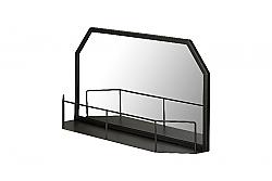 A&E BATH AND SHOWER MD11-822 COSBY 14 INCH DECORATIVE METAL MIRROR WITH SHELF - BLACK