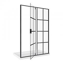 A&E BATH AND SHOWER SD-08-60-BLK TAYLOR 60 INCH BATH SCREEN SHOWER ENCLOSURE WITH ACRYLIC BASE - BLACK MATTE
