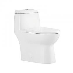 OVE DECORS 15WUP-ZIN216-WHTCE JADE SENSOR FLUSH ONE-PIECE ELONGATED TOILET WITH SOFT CLOSING SEAT COVER
