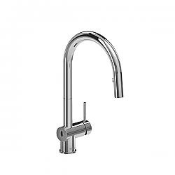 RIOBEL AZ211 AZURE 16 5/8 INCH SINGLE HOLE DECK MOUNT PULL-DOWN TOUCHLESS KITCHEN FAUCET WITH C-SPOUT AND LEVER HANDLE