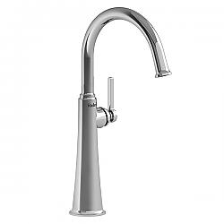 RIOBEL MMRDL01L 13 3/4 INCH DECK MOUNT SINGLE HOLE TALL BATHROOM FAUCET WITH C-SPOUT AND LEVER HANDLE