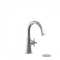 RIOBEL MMRDS01+ MOMENTI 9 3/8 INCH DECK MOUNT SINGLE HOLE BATHROOM FAUCET WITH C-SPOUT AND CROSS HANDLE