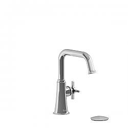 RIOBEL MMSQS01+ MOMENTI 8 5/8 INCH DECK MOUNT SINGLE HOLE BATHROOM FAUCET WITH U-SPOUT AND CROSS HANDLE