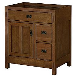 SAGEHILL DESIGNS AC3021DN AMERICAN CRAFTSMAN 30 INCH OAK VANITY CABINET ONLY WITH 2 DRAWERS