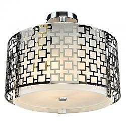 PLC LIGHTING 12159PC313GU24 ETHEN 16 INCH 13W FROST GLASS 3-LIGHT NON DIMMABLE CEILING LIGHT - POLISHED CHROME