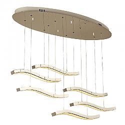 PLC LIGHTING 14850PC SIOUX 37 INCH 90W OPAL ACRYLIC LENS DIMMABLE PENDANT LIGHT - POLISHED BRASS