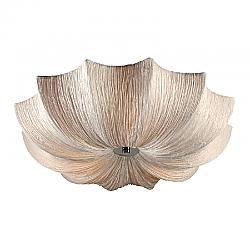PLC LIGHTING 73064 IVORY CASA 21 INCH 40W 3-LIGHT DIMMABLE IVORY SILK SHADE CEILING LIGHT - POLISHED CHROME