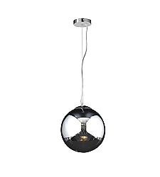 PLC LIGHTING 14853 PC MERCURY 12 INCH 60W HALF SILVER AND HALF CLEAR GLASS DIMMABLE PENDANT LIGHT - POLISHED CHROME