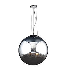 PLC LIGHTING 14857 PC MERCURY 20 INCH 60W HALF SILVER AND HALF CLEAR GLASS 2-LIGHT DIMMABLE PENDANT LIGHT - POLISHED CHROME