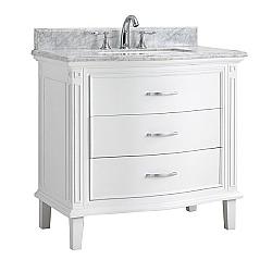CAHABA CA101009 40 INCH VANITY IN WHITE WITH MARBLE VANITY TOP IN WHITE AND WHITE BASIN