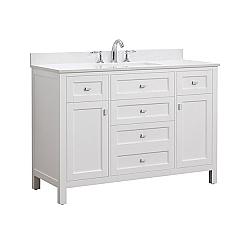 CAHABA CA101011 48 INCH VANITY IN WHITE WITH MARBLE VANITY TOP IN WHITE AND WHITE BASIN