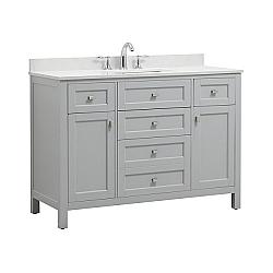 CAHABA CA101014 48 INCH VANITY IN DOVE GREY WITH MARBLE VANITY TOP IN WHITE AND WHITE BASIN