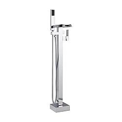 CAHABA CA631002 DIMA 39 INCH FREESTANDING WATERFALL TUB FAUCET IN CHROME WITH HANDSHOWER