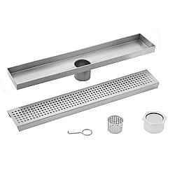 CAHABA CASP26 26 INCH STAINLESS STEEL SQUARE GRATE LINEAR SHOWER DRAIN