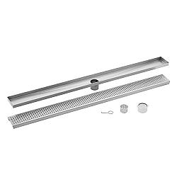 CAHABA CASP60 60 INCH STAINLESS STEEL SQUARE GRATE LINEAR SHOWER DRAIN