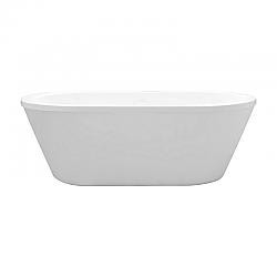 CAHABA CA401003-WH VIRGO 63 INCH  FREESTANDING ACRYLIC TUB IN GLOSSY WHITE WITH WHITE DRAIN