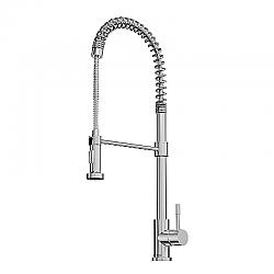 LULANI KA-800-30BS SONEVA 27 1/2 INCH DECK MOUNT HIGH ARC SEMI-PROFESSIONAL KITCHEN FAUCET - BRUSHED STAINLESS