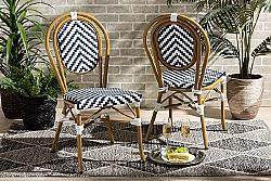 BAXTON STUDIO WA-4094V-DC ALAIRE 16 7/8 INCH CLASSIC FRENCH INDOOR AND OUTDOOR BAMBOO STYLE STACKABLE BISTRO DINING CHAIR, SET OF TWO