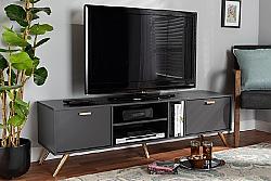 BAXTON STUDIO LV19TV1912-DARK GREY-TV KELSON 63 INCH MODERN AND CONTEMPORARY WOOD TV STAND - DARK GREY AND GOLD