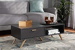 BAXTON STUDIO LV19CFT1914-DARK GREY-CT KELSON 39 3/8 INCH MODERN AND CONTEMPORARY WOOD COFFEE TABLE - DARK GREY AND GOLD