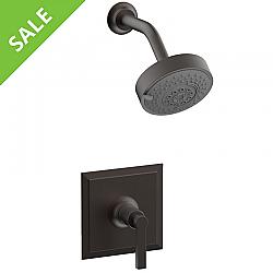 SALE! PHYLRICH 501-22/10B HEX MODERN WALL MOUNT PRESSURE BALANCE SHOWER SET WITH LEVER HANDLE IN OIL RUBBED BRONZE