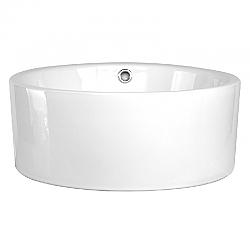 EISEN HOME EH-VS-TC07 SUTHERLAND 16 3/8 INCH CERAMIC ROUND VESSEL BATHROOM SINK WITH OVERFLOW AND POP-UP DRAIN - WHITE