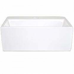 EISEN HOME EH-VS-TC11 HAVASU 11 INCH CERAMIC RECTANGULAR VESSEL BATHROOM SINK WITH PRE DRILLED SINGLE HOLE FAUCET, OVERFLOW AND POP-UP DRAIN - WHITE
