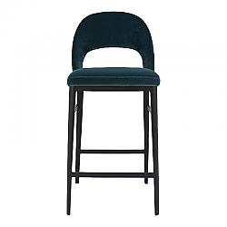 MOE'S HOME COLLECTION EJ-1036-36 ROGER 16 1/2 INCH VELVET COUNTER STOOL - TEAL