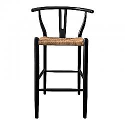 MOE'S HOME COLLECTION FG-1017-37 VENTANA 17 1/4 INCH BARSTOOL - BLACK AND NATURAL