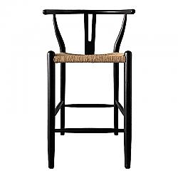 MOE'S HOME COLLECTION FG-1018-37 VENTANA 24 INCH COUNTER STOOL - BLACK AND NATURAL