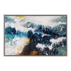 MOE'S HOME COLLECTION FX-1142-37 55 INCH WHITECAPS WALL DECOR WITH FRAME - MULTI-COLOR