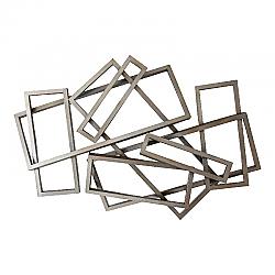 MOE'S HOME COLLECTION HW-1007-30 53 INCH METAL RECTANGLES WALL DECOR - SILVER
