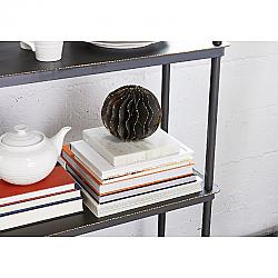 MOE'S HOME COLLECTION MK-1042-18 8 INCH IRON ORB MARBLE - GREY AND WHITE