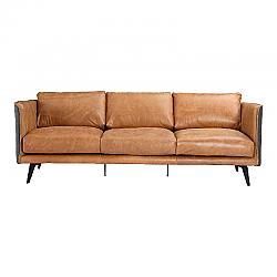 MOE'S HOME COLLECTION PK-1097-23 MESSINA 83 INCH LEATHER SOFA - CIGARE TAN