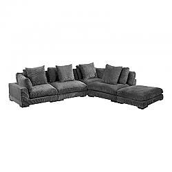 MOE'S HOME COLLECTION UB-1015-25 TUMBLE 130 1/2 INCH DREAM MODULAR SECTIONAL - CHARCOAL