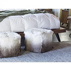 MOE'S HOME COLLECTION XU-1010-14 16 INCH GOAT FUR POUF - CAPPUCCINO OMBRE
